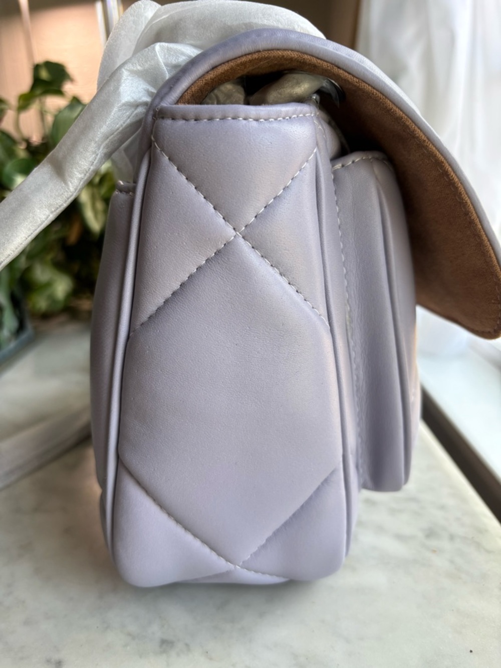 Coach Quilted Shoulder Bag in Lavender Purple with Silver Hardware - Picture 2 of 13